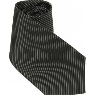 Corbata 100% seda jacquard LAMBERTTI,negra rayas